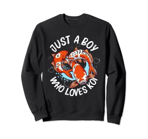 Divertente regalo di pesce Koi per gli uomini Cool Just A Boy Who Loves Koi Felpa