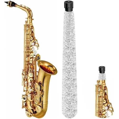 Alto Saxophone Cleaning Swab, Alto Sax Pad Saver Brush Cleaner, Ultra Absorbent Cotton Sax Cleaning & Care Kit, Suitable for Alto Sax, Length 21''