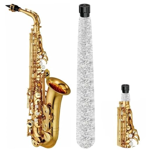 Alto Saxophone Cleaning Swab, Alto Sax Pad Saver Brush Cleaner, Ultra Absorbent Cotton Sax Cleaning & Care Kit, Suitable for Alto Sax, Length 21''