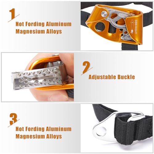 Fußsteigklemme, Steigklemme Klettern Fußlift Rechts für Bergsteigen, Klettern, Feuerrettung oder technischer Schutz