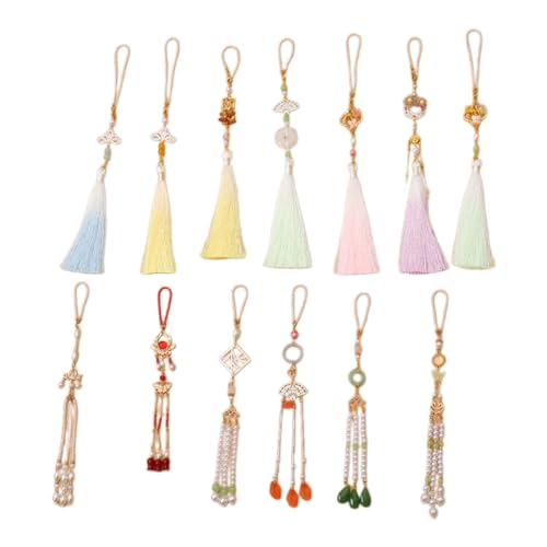 Women Cheongsam Pendant Handmade Brooch with Long Tassels Unique Female Jewelry Traditional Chinese Clothing Accessory