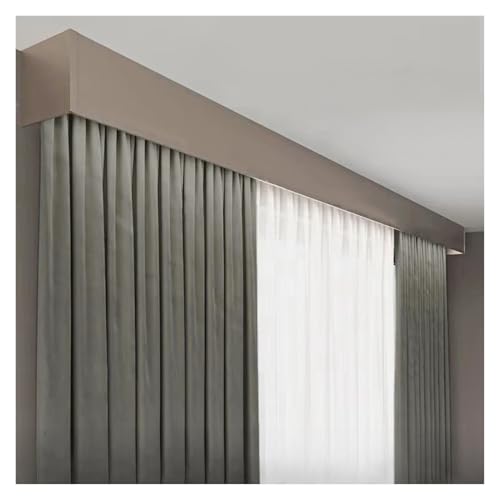 Caja de cortina de un solo riel en aluminio azul de 150 cm para una decoración moderna de ventanas