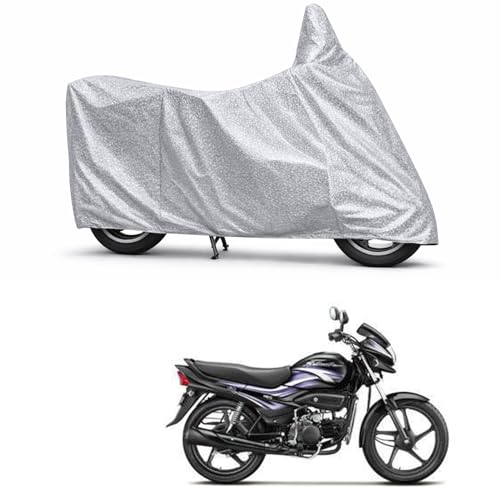 Image of 100% Waterproof Two Wheeler Body Cover Multi Layered Fabric Designed for Hero Super Splendor | Belt Buckle Lock | Silver Mag
