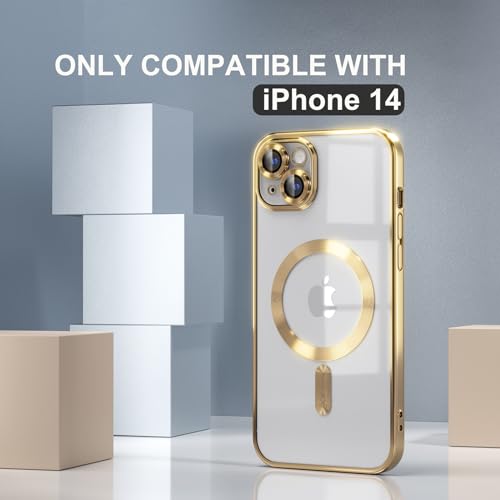 Image of Misea Magnetic for iPhone 14 Case Compatible with MagSafe Gold