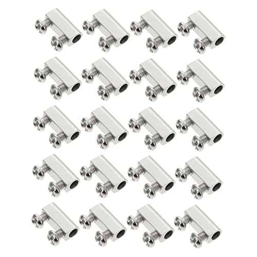Ciieeo Cable Clamps Wire Rope Clamp 20 Sets Double Hole Design for Heavy Duty Applications