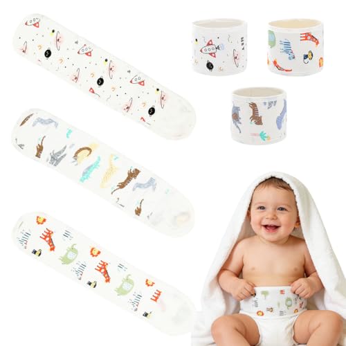 Image of SNOWIE SOFT 3Pcs Cotton Baby Belly Band Baby Belly Button Wrap, Newborn Stomach Button Band Umbilical Hernia Belt Newborn Adjustable Stomach Bands Cotton Infant Tummy Bands for Infant 0-12 Months