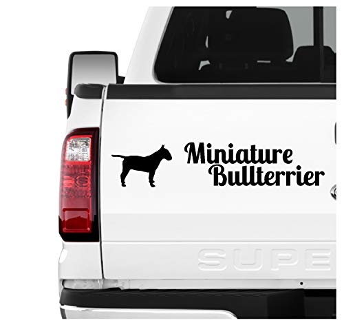 siviwonder Miniature Bullterrier Mini Bully Aufkleber 3er Set Hundeaufkleber Hundemotiv Folie Farbe Schwarz, Größe 10cm
