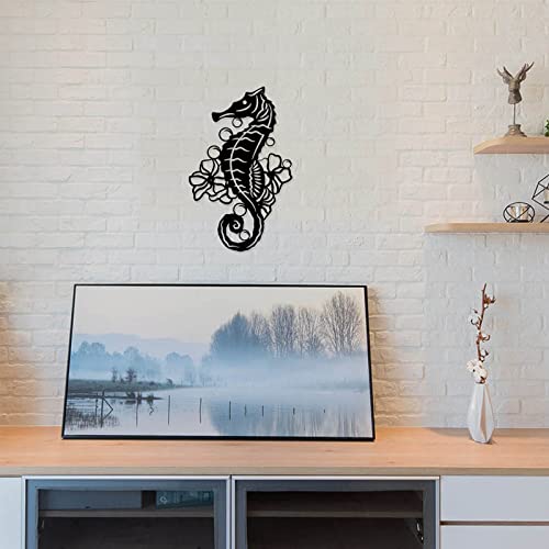 SUPERDANT Métal Mur Art Décor à la Maison Hippocampe Fleur Tenture Murale Plaques Ornements Fer Mur Art Sculpture Signe Fer Forgé Décoration Murale
