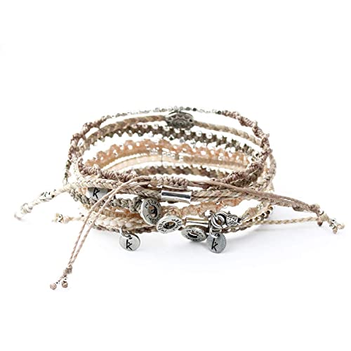 Wakami-Earth-Charm-Bracelet-Handmade-Boho-Jewelry-for-Womens-Mens-Braided-Beaded-Waterproof-Fair-Trade-Stackable-Bracelets-Sliding-closure-and-button-closure-the-strands