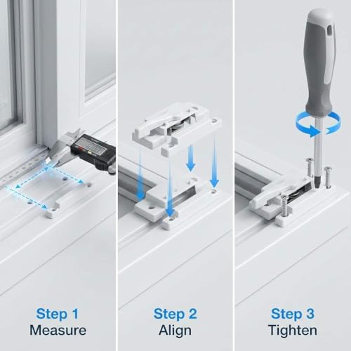 QWORK 10 Pack Sliding Window Sash Locks, Cam Action White Double Hung Window Sash Lock for Vertical and Horizontal Sliding Windows