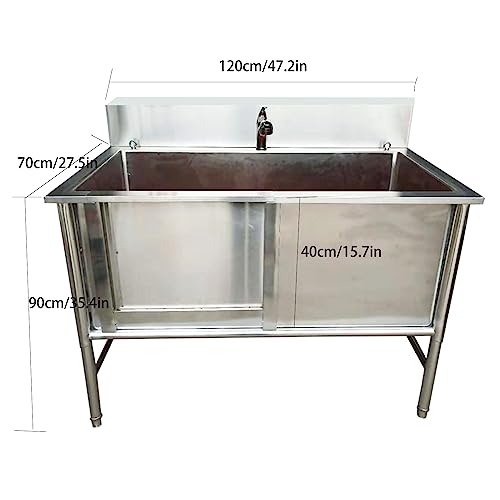 Stazione di Lavaggio per Cani in Acciaio Inox per Razze di Grandi Dimensioni, lavabo per la toelettatura e Il Lavaggio, Facile Pulizia degli Animali Domestici a casa