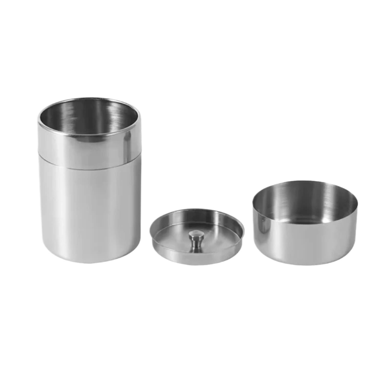 UBOHUZ 2pc Stainless Steel Tea Can Loose Leaf Tins Small Travel Portable Container Coffee Sugar Box Containers Kitchen Canisters for Tea, Coffee(400ML)