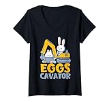 Pascua conejo de Pascua conductor de excavadora