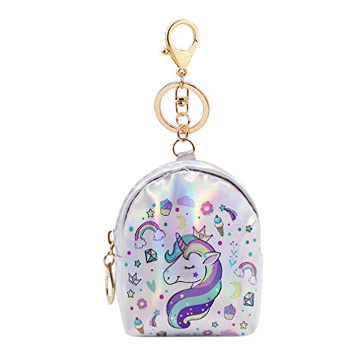 Rarityus Mini Wallet Zip Around Cute Unicorn Holographic Coin Purse Change Purse With Key Ring #TOP11