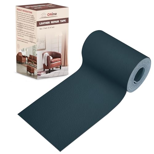 Image of ONine Leather Repair Patch，Leather Repair Tape, 3 x 60 inches Leather Repair Patch for Furniture,Vinyl Repair kit，Leather Couch Patch，for Sofas, Furniture(Turquoise Blue-Litchi Grain)