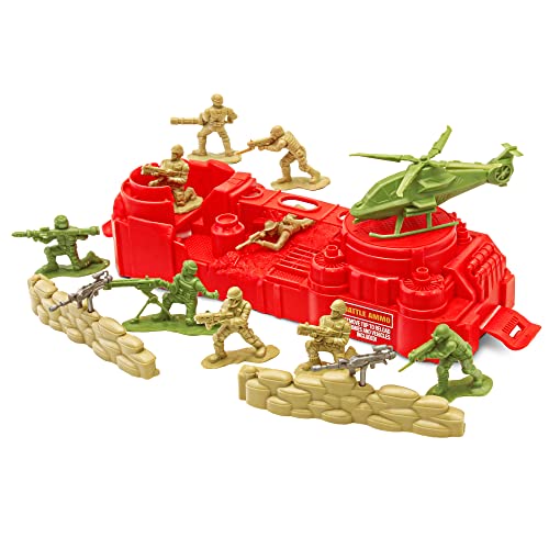 Lanard The Corps! Universe Army Playset - 104 Pieces, 3 Troop Army Set, Battle Base Lid, Carry Handle Case, Kids Ages 3+