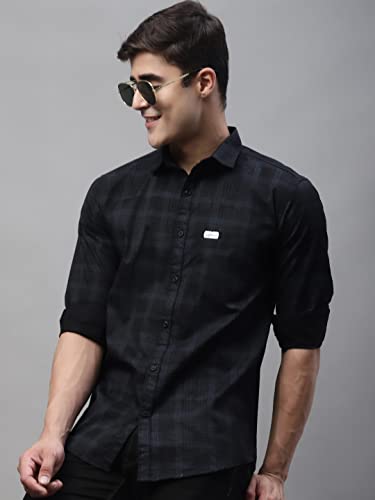 Image of Majestic Man Cotton Checkered Slim Fit Casual Shirt For Men