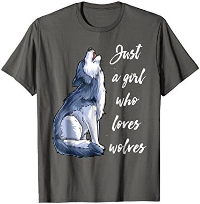 Just a Girl Who Loves Wolves T Shirt Wolf Shirt Women Gifts