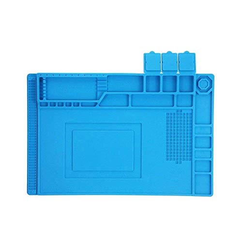 Everyfit Magnetic Heat Insulation Silicone Mat Repair Kit, Resistant Maintenance Mat, Anti-Static Tweezers and Screwdrivers for Soldering Iron, Phone and Computer Repair