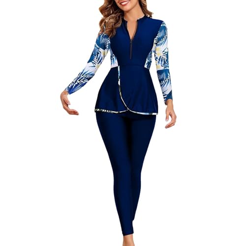 Générique Femmes Maillot de Bain Musulman: Doux Complet 2 Pièces Burkinabi Manches Longues Haut Pantalon Natation Anti - éruption - Maillot de Bain Islamique