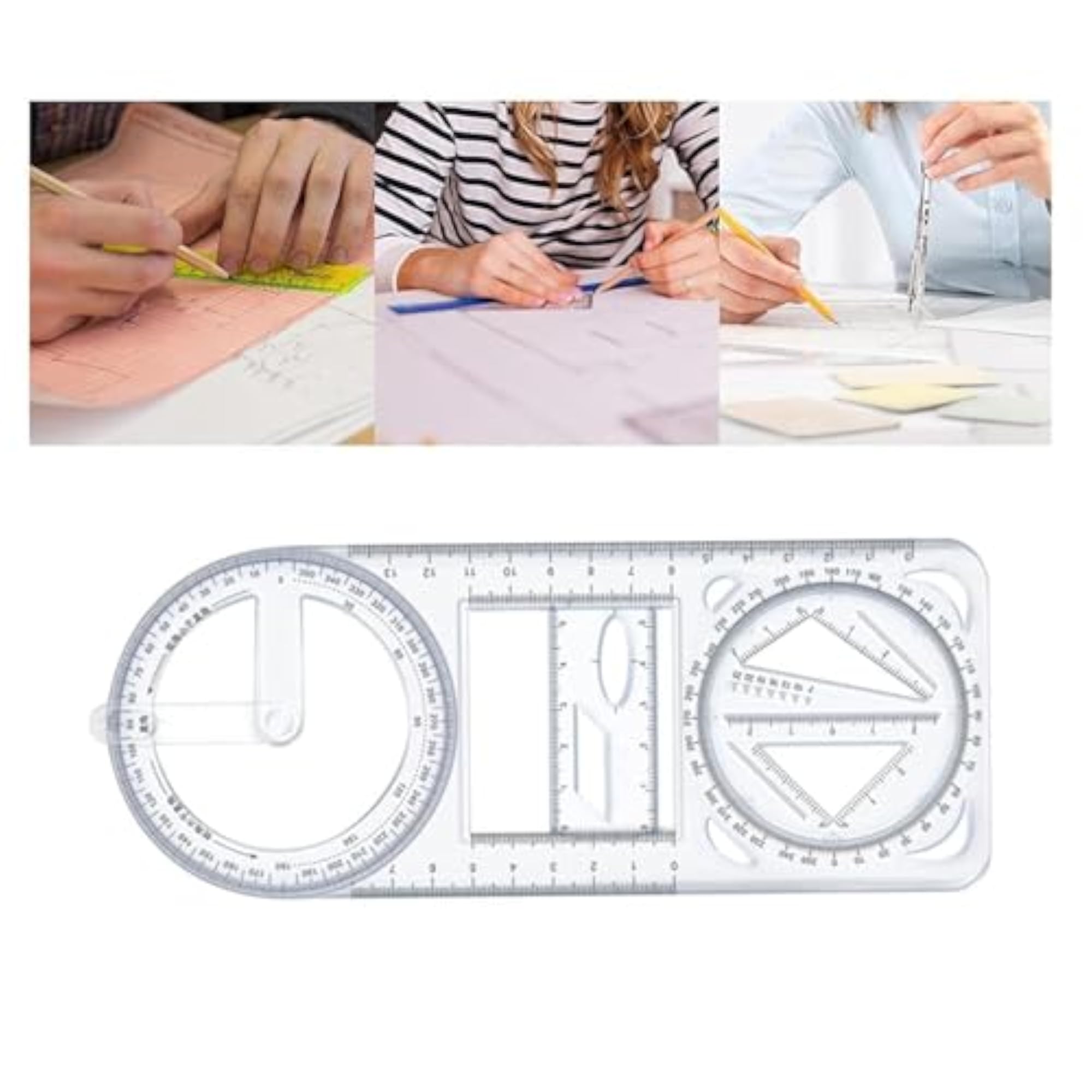 Multifunctional Geometric Ruler Set, 2-Pack