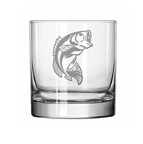 MIP 11 oz Rocks Whiskey Highball Glass Bass Fish
