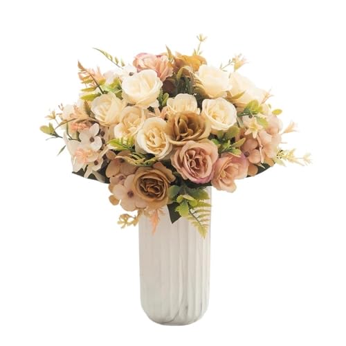HUIJIQX Fiori artificiali in seta, 30 cm, ortensia, peonia, matrimonio, Natale, ghirlanda, decorazione per la casa, accessori per la sposa, bouquet floreale (viola scuro)