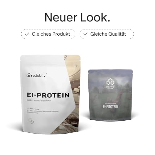 edubily® Eiklar Protein Pulver aus Freilandhaltung - Premium Eiweißpulver ohne Milch - Laborgeprüft (750 g, Ohne Aroma)