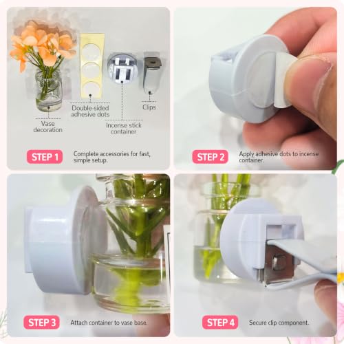 Image of CusDusk 6 Pack Flowers Car Vent Clips, Cute Daisy Plants Vase Air Conditioning Outlet Clip with Fragrance Pads, Charm Scent Perfume Automotive Interior Decorations for Women (6 PCS Luminous)