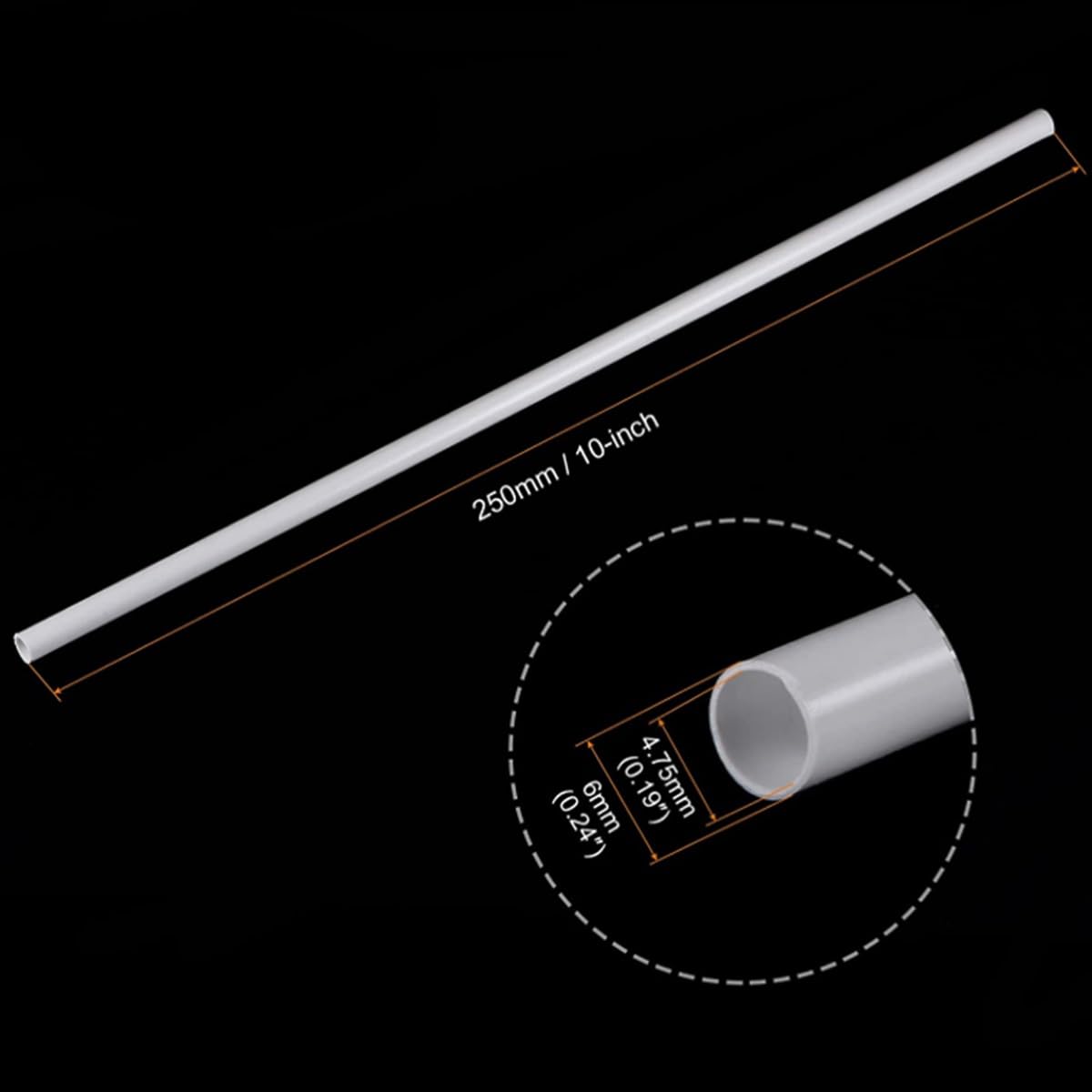 tubo rigido rotondo del PVC, Confezione da 5 tubi tondi cavi in ​​plastica ABS, diametro esterno 2-6 mm, lunghezza 250 mm(4mm)