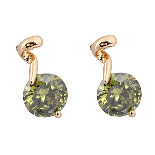 ZQHWYZ 14K Yellow Gold Stud Earrings for Women, Special Round Shape Amethyst Helix Cartilage Stud Earrings for Women Gold