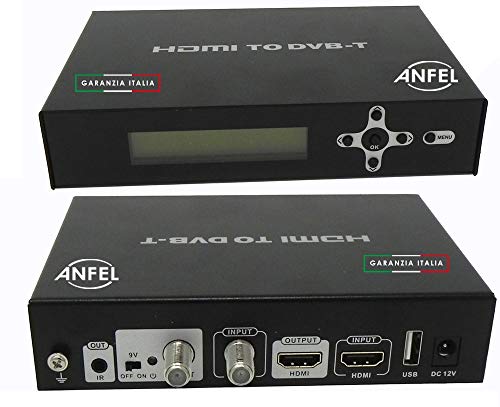 Modulatore Video HDMI con uscita RF Digitale Terrestre DVB-T DVB-T2 FULL-HD CON INGRESSO PASSANTE PER SKY E TELECAMERE 1080i/P