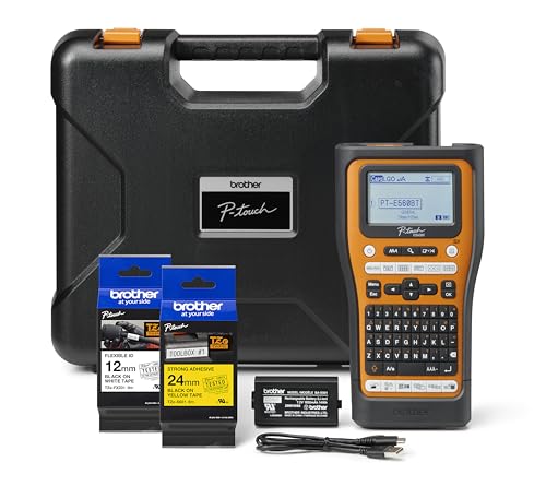 Brother PTE560BTVP. Rotuladora electrónica Profesional con conexión PC y Bluetooth para electricistas e instaladores. Corte de Cinta automático .Teclado QWERTY. 2 Cintas Incluidas