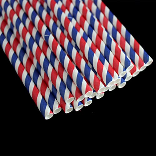 Pajillas desechables de papel patrióticas 200 pcs miniatura 6