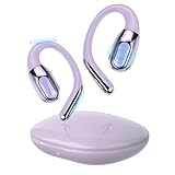 Niderson Open Ear Kopfhörer Bluetooth 6.0, Bluetooth Kopfhörer Sport mit Großbereich-TIPP, 45Std Immersive Stereo Bluetooth Wireless Earbuds, IPX7 wasserdichte Sportkopfhörer mit Klare Anrufe, Lila