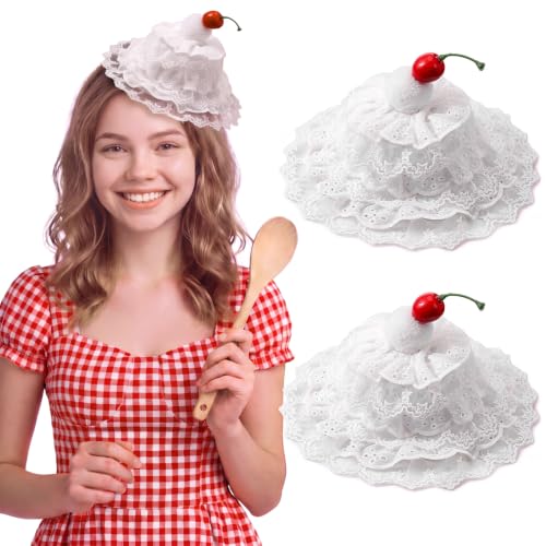 2 Pcs Cherry Hair Clip Barrette Sweet Cake Halloween Costume Accessories