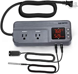 Inkbird 1800W Temperature & Humidity Controller ITC-608T Pre Wired Plug Thermostat Humidistat Digital