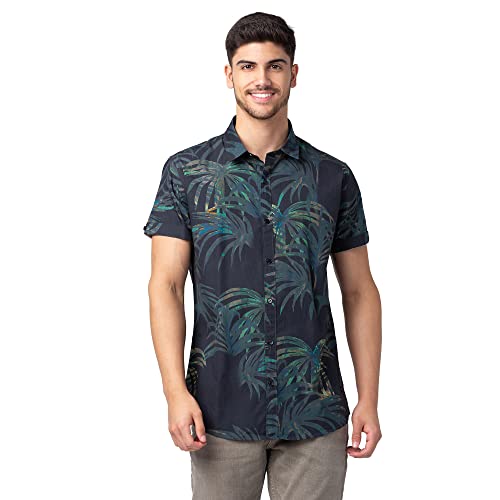 Image of Spykar Men's Regular Fit N /A Half Sleeve Printed Casual Shirts