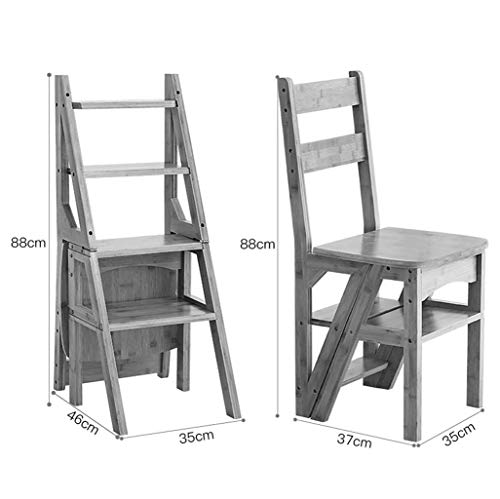 HAPPLiGNLY Home Step Stools,Folding Step Stool High Chair Staircase Stepladder Bamboo Dual-Use Climb 4-Step Ladder Widened Safety Portable Flower Rack Shoe Bench Storage Shelf Home,A,C