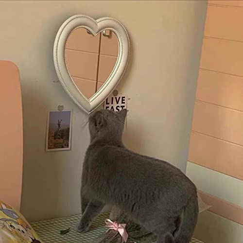 Wowagoga 2 Pack Cute Heart Shaped Mirror Heart Mirror Table Mirror Bedroom Mirror Cosmetic Mirror Wall Decor For Women Girls #TOP5