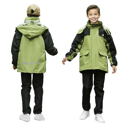 Baogaier Jungen Regenjacke und Regenhose Set, Kinder Leicht...