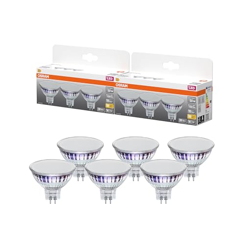 OSRAM Spot LED Star MR16 5,3 W 827, blanc chaud 2700 K, GU5.3, 120°, 630 lm, sans mercure,2-Pack