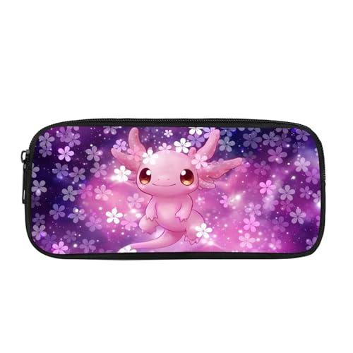 Biyejit Axolotl piórnik dla dzieci uchwyt na długopisy dla dzieci kosmetyki makijaż monety portmonetka dla kobiet panie przybory toaletowe torba na artykuły pa dla nastolatków chłopców