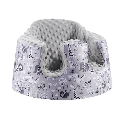 BOMOLOUR Seat Cover Compatible with Bumbo and Nuby Seat Removable Breathable Baby Floor Seat Cover for Boys and Girls Seat Not Included (Grey Animal)