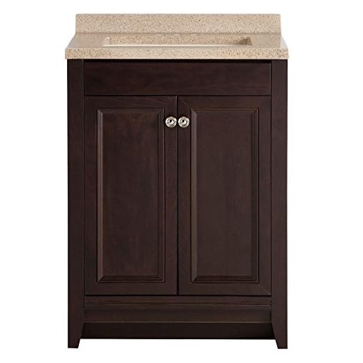 Glacier Bay MVC24P2-CH Chocolate Delridge w/Solid Surface Vanity Top, Caramel