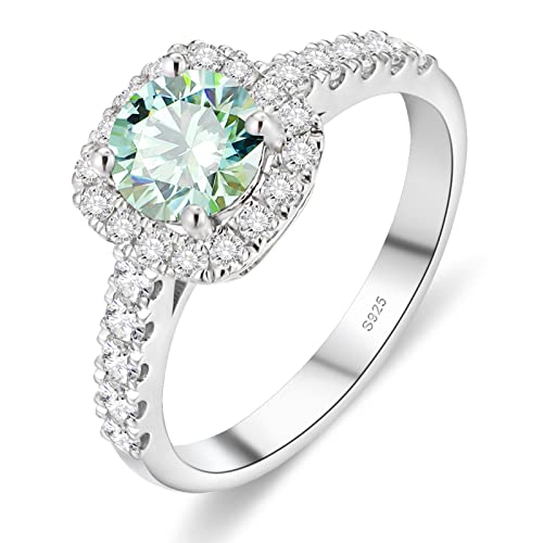 Round Cut Moissanite Solitaire Engagement Rings Moissanite 18 K white glod Plated 925 Sterling Silver Promise Ring