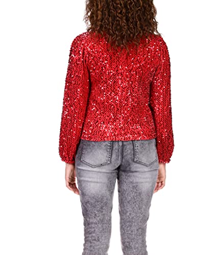Sanctuary All Nighter Mock Neck Sequin & Velvet Blouse3