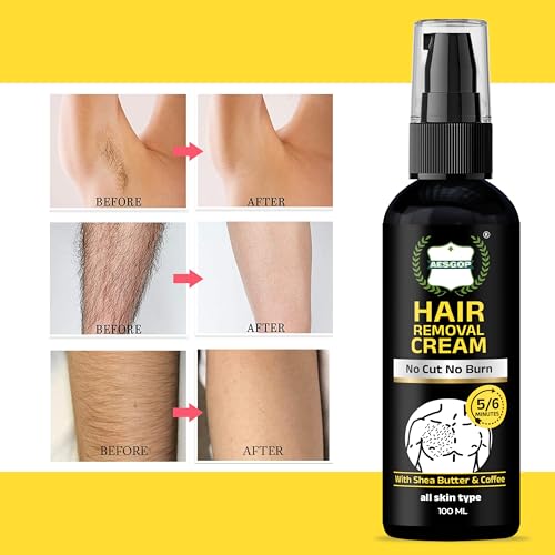 Image of Hair Removal Cream & Hair Removal Spray for Men & Women Fast & Painless, Soothing for Unwanted Coarse Pubic Hair, Suitable For All Skin Types - 100 Ml