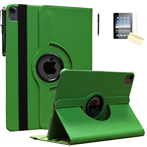 JYtrend iPad Air 4 10.9�C���` 2020�p [��2����y���V���[�d�Ή�] ��]�X�^���h �X�}�[�g���C�����E�F�C�N�A�b�v/�X���[�v�J�o�[ iPad Air ��4���� A2316 A2324 A2072 A2325�p (�O���[��)