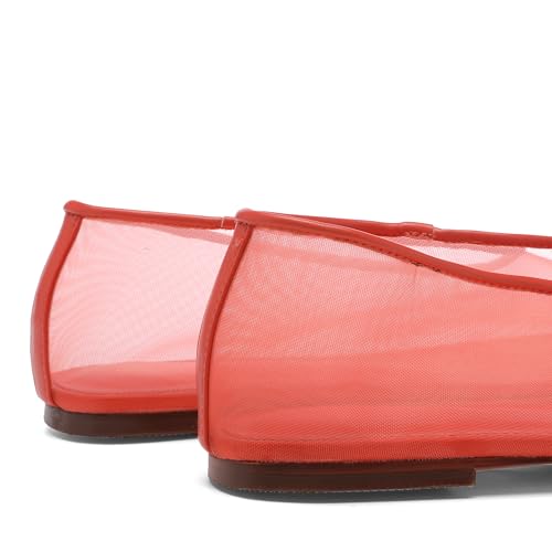 Women's Fine Mesh Ballet Flats,Round Toe Ballerina Shoes,Casual Slip On Mary Jane Flats,Comfortable Daily Dress Shoes